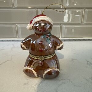 Mr. Christmas Gingerbread Man Music Box/Ornament Ceramic Animated Deck The Halls
